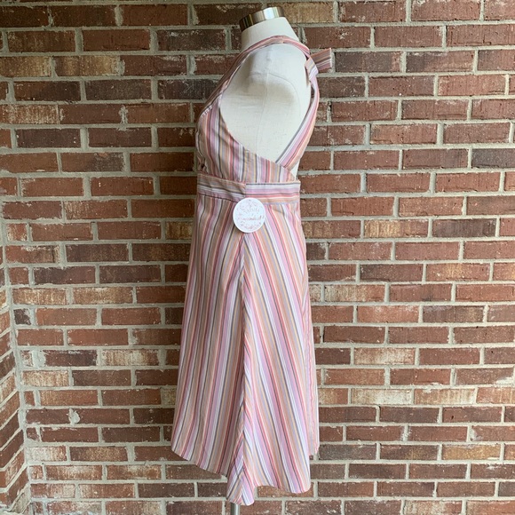 Gypsies & Moondust Striped Halter Dress Juniors 7 - Picture 6 of 9